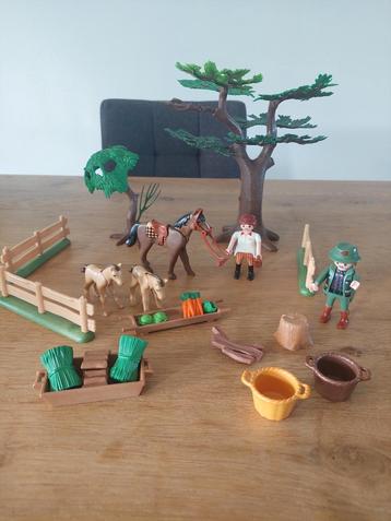Playmobil paarden en paardenmeisje, boswachter en toebehoren beschikbaar voor biedingen
