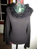 E958 AILLY mt S trui gebreid bontrand off-shoulder, Verzenden, Zwart, Zo goed als nieuw, Ailly