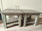 Twee bijzettafels, Minder dan 55 cm, Gebruikt, Vierkant, Hout