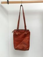 Fijne soepele cognac leren schoudertas La Palmerie, Gebruikt, Bruin, Leer, Ophalen