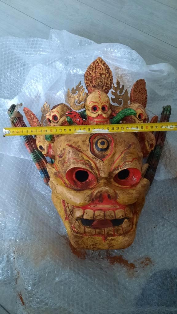 Tibetaans masker decoratie, Hobby en Vrije tijd, Feestartikelen, Gebruikt, Overige typen, Overige, Ophalen of Verzenden