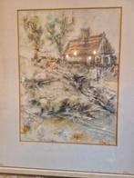 Aquarel Boerderijlandschap, Ophalen of Verzenden