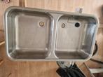 Reginox dubbele RVS spoelbak(inbouw), Ophalen, Minder dan 50 cm, Gebruikt, Overige kleuren