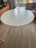 Ronde witte eettafel, Huis en Inrichting, Ophalen, Gebruikt, 50 tot 100 cm, 100 tot 150 cm