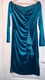Als nieuwe velvet, fluweel, velours jurk. Getailleerd blauw, Blauw, Shein, Maat 42/44 (L), Knielengte
