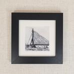 Ets Erasmusbrug Rotterdam 10x10 cm inclusief lijst, Ophalen of Verzenden