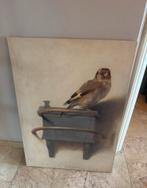 Schilderij / doek vogel, Ophalen of Verzenden, Zo goed als nieuw, Schilderij, 75 cm of meer