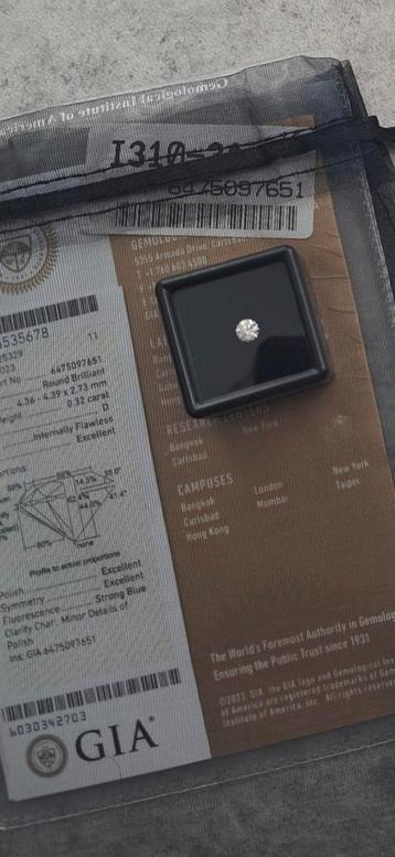 GIA Gecertificeerde Diamant - 0.32 Karaat beschikbaar voor biedingen