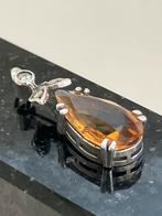 Kleine zilveren hanger met citrienkwarts, Sieraden, Tassen en Uiterlijk, Kettinghangers, Ophalen of Verzenden, Zo goed als nieuw