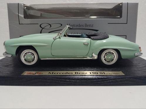 Mercedes Benz 190 SL 1955 twotone groen Maisto 1:18 KRD, Hobby en Vrije tijd, Modelauto's | 1:18, Zo goed als nieuw, Auto, Maisto