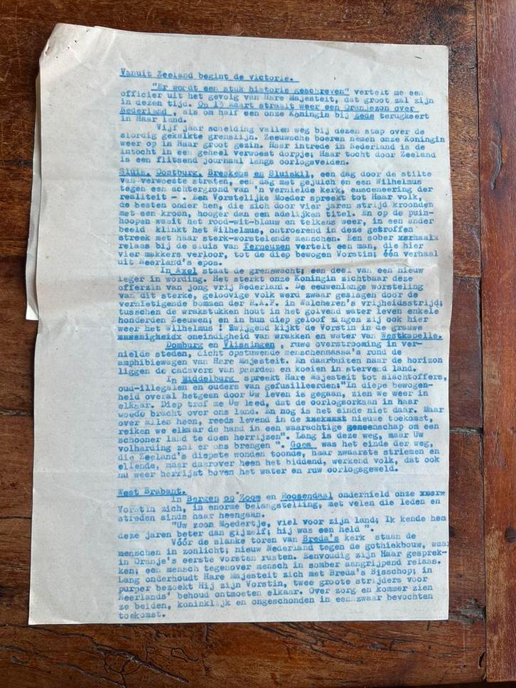 Bijzonder verslag bevrijding zeeland stoottroepen oostburg, Verzamelen, Militaria | Tweede Wereldoorlog, Nederland, Ophalen of Verzenden