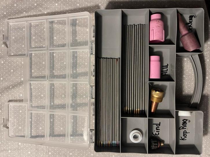 TIG Lastoorts Onderdelen Set - Wolfraam, Stiften, Gaslenzen, Doe-het-zelf en Verbouw, Gereedschap | Lasapparaten, Ophalen of Verzenden