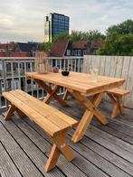 picknicktafel met losse banken PICKNICKSET DOUGLAS HOUT, Tuin en Terras, Picknicktafels, Nieuw, Rechthoekig, Ophalen of Verzenden