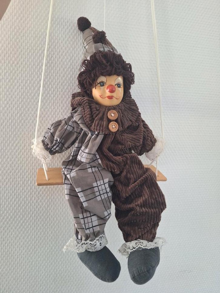 Vintage Clown Pop op Schommel, Antiek en Kunst, Curiosa en Brocante, Ophalen