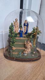 Bijzondere grote glazen stolp met religieuze voorstelling, Antiek en Kunst, Ophalen of Verzenden