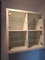 Kallax wandkast wit met glazen deurtjes, Ophalen, 50 tot 100 cm, Zo goed als nieuw, Minder dan 100 cm