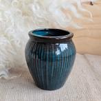 Petrol kleurig vaasje potje, Blauw, Aardewerk of Porselein, Ophalen of Verzenden, Zo goed als nieuw