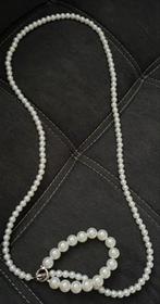 Elegante parelketting, Met hanger, Kunststof, Wit, Ophalen of Verzenden