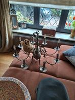 Stoere Landelijke Kroonluchter met Kalkverf, Huis en Inrichting, Lampen | Kroonluchters, Ophalen of Verzenden, Gebruikt, Metaal