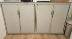 4 Lichtgrijze Steelcase Roldeurkasten - 120x132x45 cm, Ophalen, Gebruikt, 100 tot 150 cm, 100 tot 150 cm