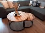 Industrial Duo Salontafels, Huis en Inrichting, Tafels | Salontafels, Ophalen, 50 tot 100 cm, 50 tot 75 cm, Rond