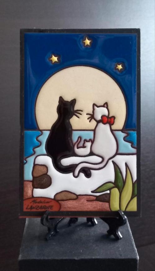 vintage wandtegel van Alicia Penin, Night Sky kattenpaar Cat, Antiek en Kunst, Antiek | Keramiek en Aardewerk, Ophalen of Verzenden