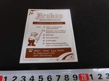 sticker Gennep  BROKON Bouwspecialist  beschikbaar voor biedingen