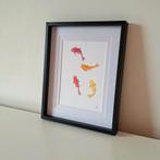 Aquarel Schilderij kleurrijke Koi Karper vissen | Met Lijst, Ophalen of Verzenden
