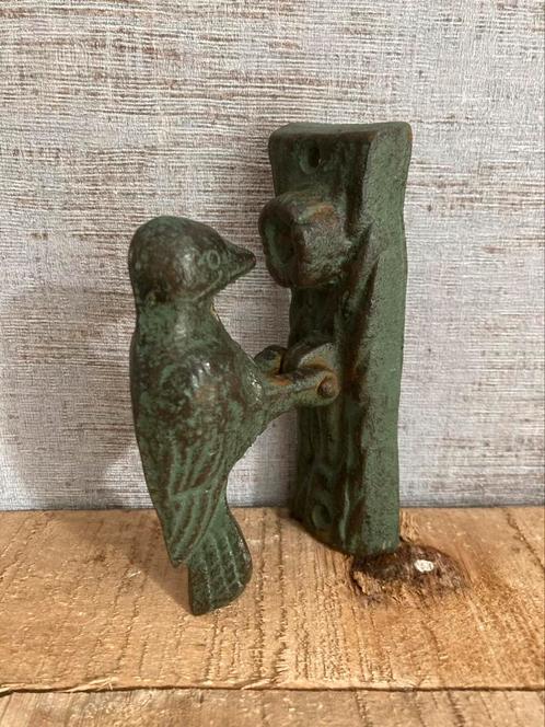 Deurklopper specht van gietijzer, Tuin en Terras, Tuinwanddecoratie, Zo goed als nieuw, Ophalen of Verzenden