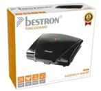 Bestron AMG750Z Tosti-IJzer en Sandwich maker Zwart, Witgoed en Apparatuur, Ophalen of Verzenden, Uitneembare platen, Nieuw