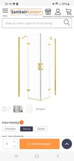 Kerka Flow Douchecabine 90x90cm Goud, Ophalen of Verzenden, Nieuw, Met douche