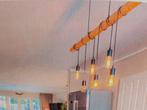Moderne Plafondlamp met Houten Balk, Ophalen, Zo goed als nieuw, Hout, Minder dan 50 cm