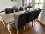 Landelijke eetkamer- en salontafel 6 Riviera Maison stoelen, Huis en Inrichting, Ophalen, Gebruikt