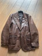 Echt Lederen Heren Colbert, Kleding | Heren, Ophalen of Verzenden, Zo goed als nieuw, Maat 52/54 (L), Bruin