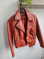 Rode Leren Jasje - ONLY - Maat 34, Oranje, Ophalen of Verzenden, Jasje, Maat 34 (XS) of kleiner