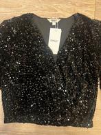 Feestelijke top met pailletten - Only, Kleding | Dames, Tops, Maat 38/40 (M), Zwart, Nieuw, Ophalen of Verzenden