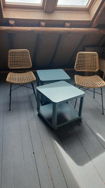 2 ongebruikte salontafels  bijzettafels op wielen, ikea