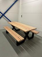 Picknicktafel met gepoedercoaten stalen onderstel, Ophalen, Nieuw, Rechthoekig, Staal