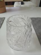 Glazen vaas met patroon, Wit, Ophalen of Verzenden, Minder dan 50 cm, Glas