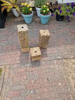 3 granieten waterzuiltjes, Tuin en Terras, Ophalen, Gebruikt, Graniet, Waterornament
