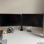 HP Computer Monitors x 2 and Dual Monitor Desk Mount Arm, Computers en Software, Monitoren, Ophalen, Gebruikt, Overige typen