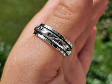 Vanoli 925 zilver draai spinning spinner ring maat 18,25 21 beschikbaar voor biedingen
