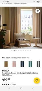 4 x prachtige gordijnen lichtbeige Sanela, Gebruikt, 100 tot 150 cm, Ophalen of Verzenden, Modern