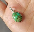 zilveren hanger groene koper Turquoise steen zilver 925, O.T., Nieuw, Ophalen of Verzenden, Orientaltemptation@hotmail.com