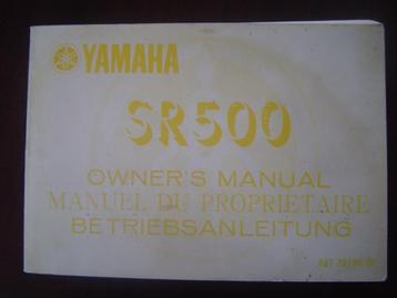 Yamaha SR500 1984 motorcycle owner's manual SR 500 anleitung beschikbaar voor biedingen