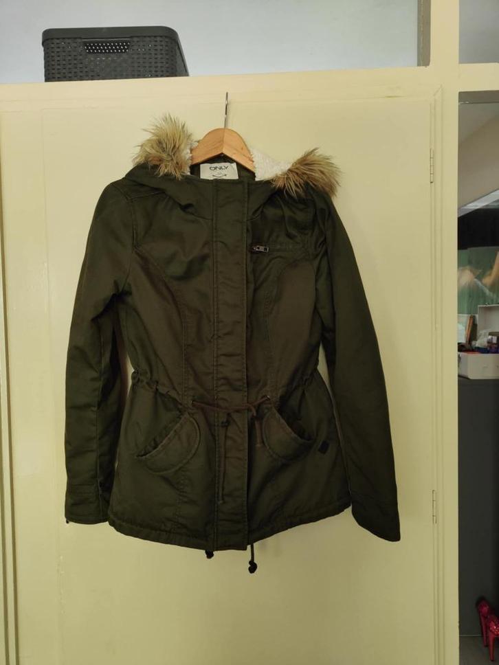 winterjas Only onlLorca short canvas parka CC OTW maat M, Kleding | Dames, Jassen | Winter, Zo goed als nieuw, Maat 38/40 (M)