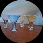 4 Åseda Sweden cocktail glazen Bo Borgström, pastel,  70's, Antiek en Kunst, Ophalen of Verzenden