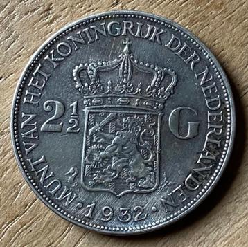 2,5 gulden 1932 Wilhelmina (Grof Haar) beschikbaar voor biedingen
