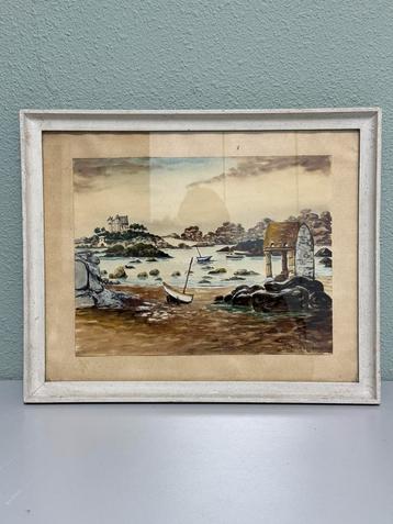 Raymond BLOSSIER 1925-13 Schilderij Calvaire zee Olieverf beschikbaar voor biedingen