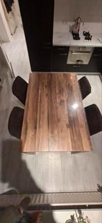 Eettafel met 4 stoelen - Mooie set!, Huis en Inrichting, Tafels | Eettafels, Gebruikt, Vierkant, Ophalen of Verzenden, Modern